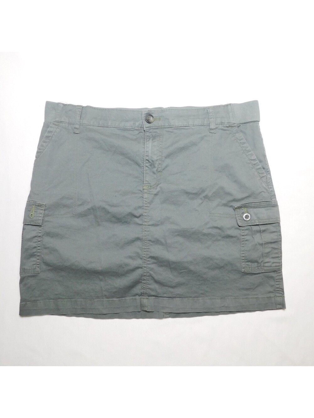 Lee Women's Size 14 Medium Cargo Skort Green Gray Stretch Hiking Athletic Skirt